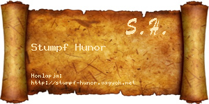 Stumpf Hunor névjegykártya